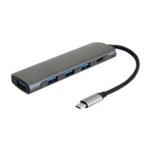 هاب 5 پورت Type C به 3.0 USB با پورت LAN با قابلیت PD کی نت K-MFCMS305