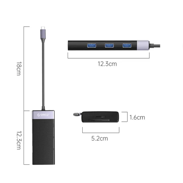 هاب Type-C چند منظوره مدل ORICO MDK-10P